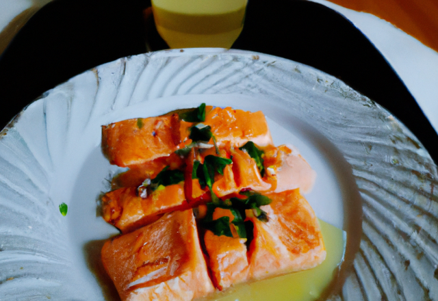 Saumon au gingembre et jus d'orange