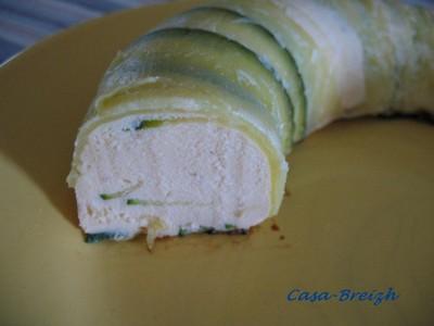 Couronne de courgettes et mousse de saumon