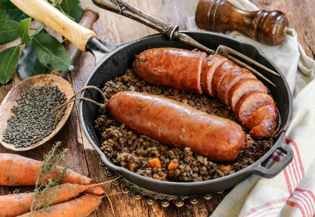 Saucisse aux lentilles au Cookeo