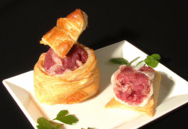 Feuilletés tartare et jambon