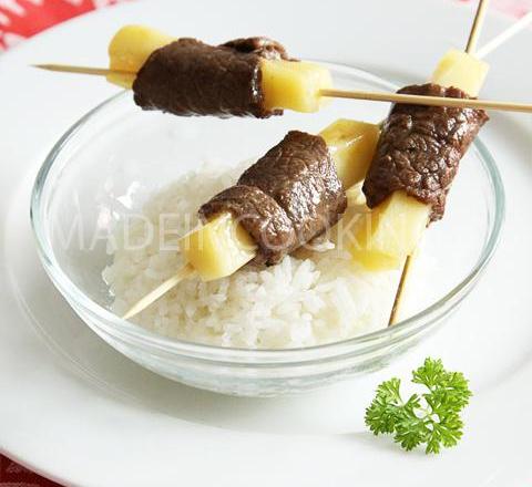 Brochettes de bœuf et de fromage