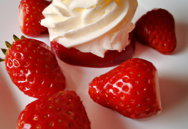 Fraises chantilly à la vanille et son palet breton