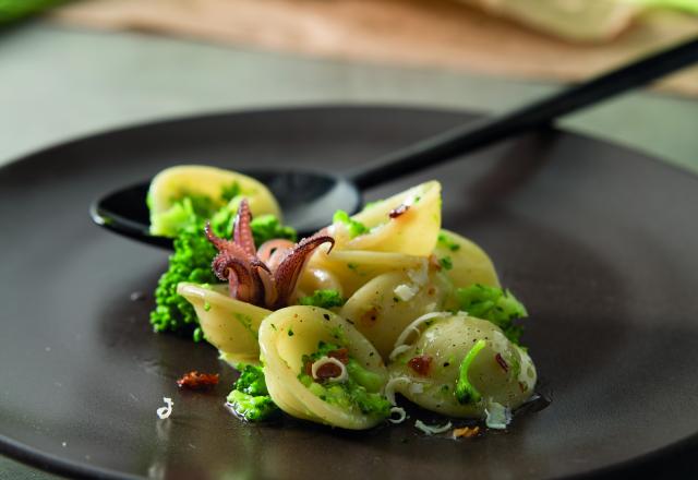 Orecchiette aux brocolis et petits calamars