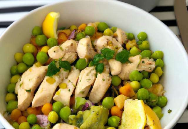 Salade de poulet citronné aux pois chiches