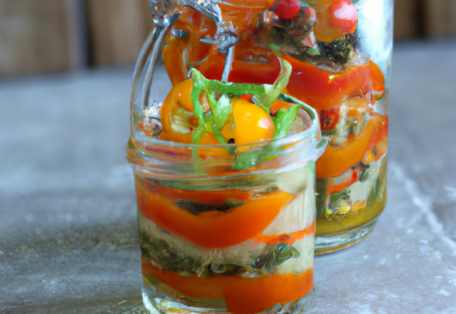 Petits poivrons en verrine