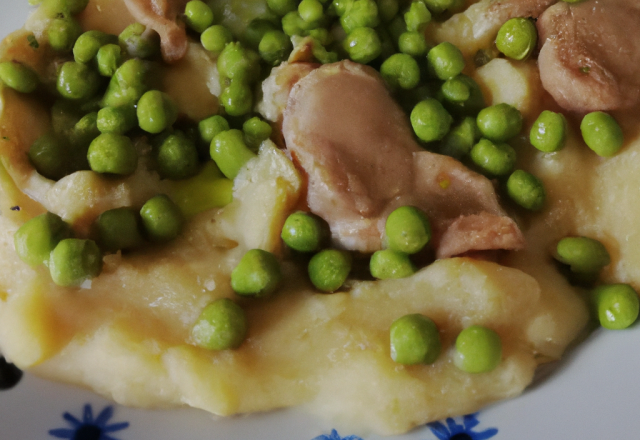 Petits pois en purée au poulet