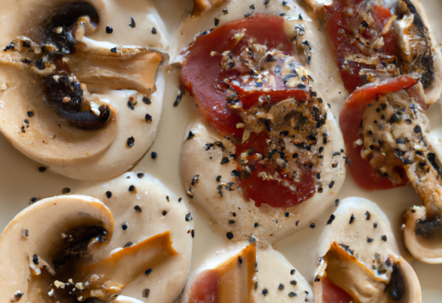 Carpaccio de champignon au sésame