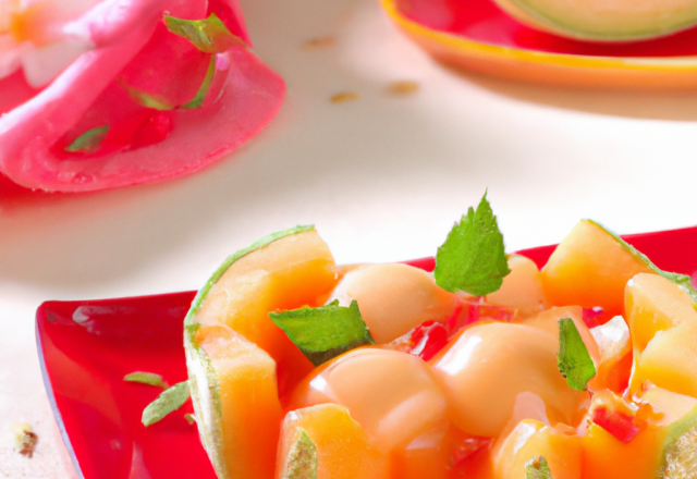 Dessert de melons aux fruits de l'été