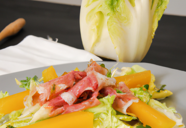 Salade d'endives au jambon et mimolette