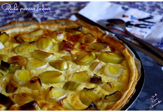 Quiche poireaux lardons maison