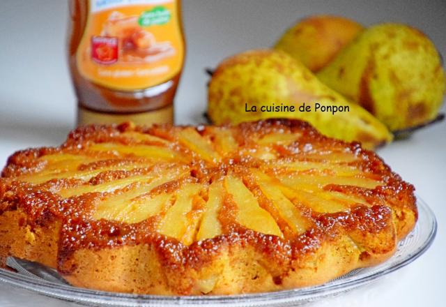 Gâteau renversé aux poires caramélisées et aux épices