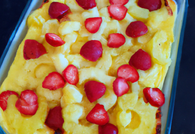 Clafoutis à l'ananas et fraises