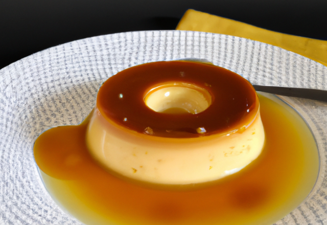 Crème caramel au beurre salé sur confiture de lait