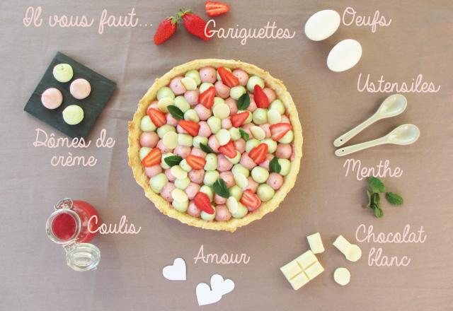 Tarte gourmande fraise & menthe