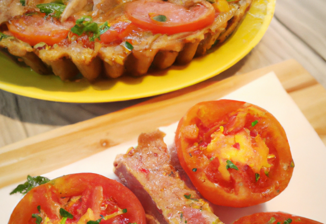 Tarte tomate et thon moutarde