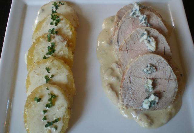 Filet mignon de porc au roquefort