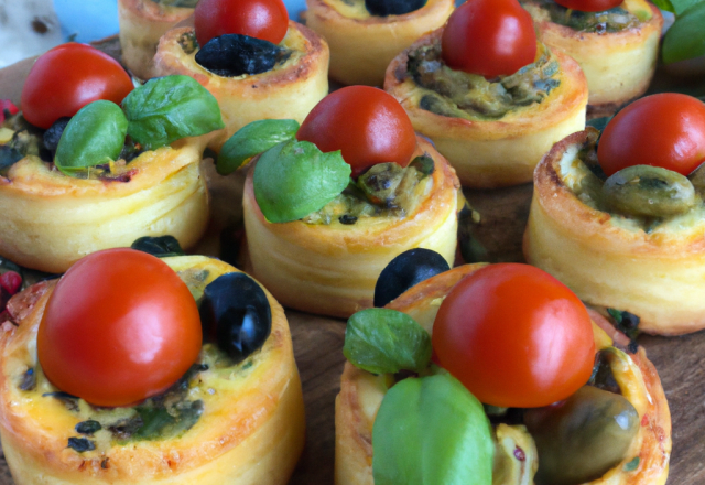 Petits cakes olives tomates basilic