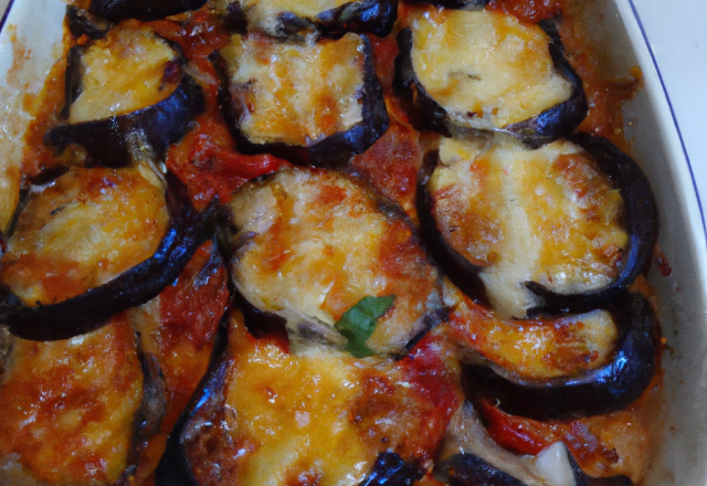 Gratin d 'aubergines à la tomate