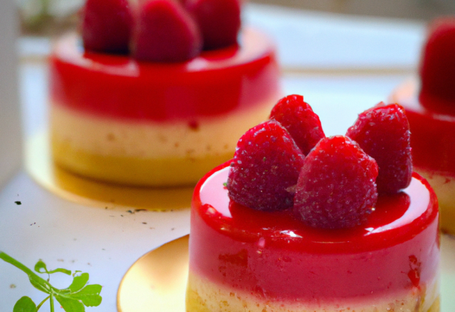 Mini-entremets à la framboise