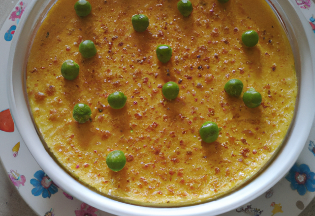 Flans de petits pois au gruyère