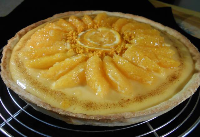 Tarte à l'orange et à la crème pâtissière