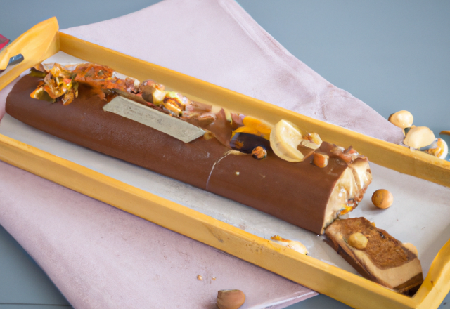 Bûche au praline et noisettes