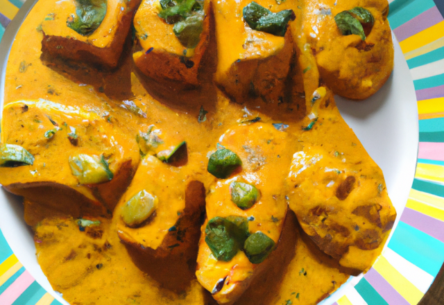 Dés de saumon au curry