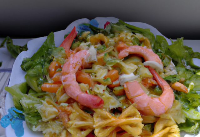 Salade de farfalles aux crevettes