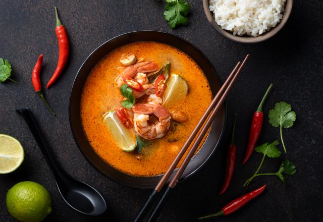 Soupe Thaï aux crevettes et lait de coco au Cookeo