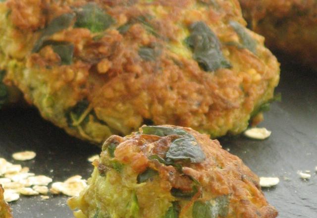 Galettes de flocons d'avoine oignons et courgettes