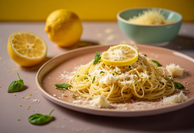 La recette de pâtes très estivale au citron, artichauts, basilic de Julie Andrieu