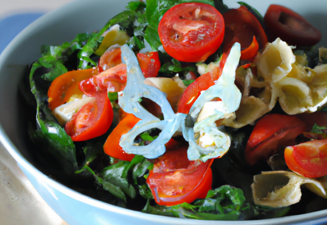 Salade de Farfalle aux tomates et aux épinards