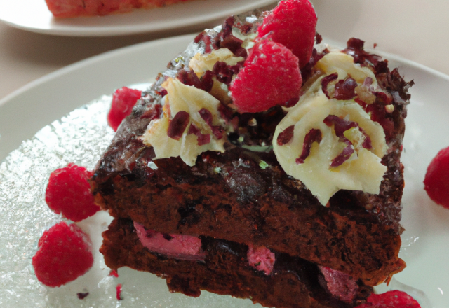 Gâteau au chocolat et aux framboises