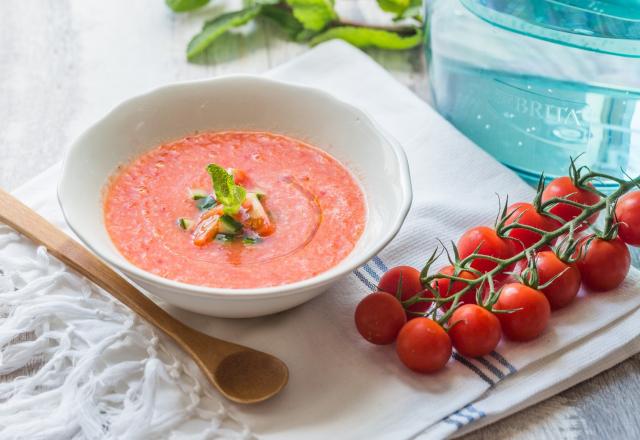 Gaspacho au basilic frais