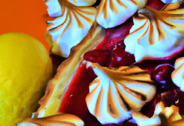 Tarte au citron meringuée et son coulis de fruits rouges