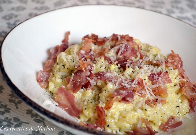 Risotto façon carbonara