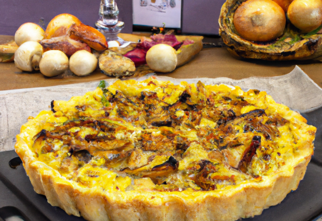 Tarte au maroilles à la dinde