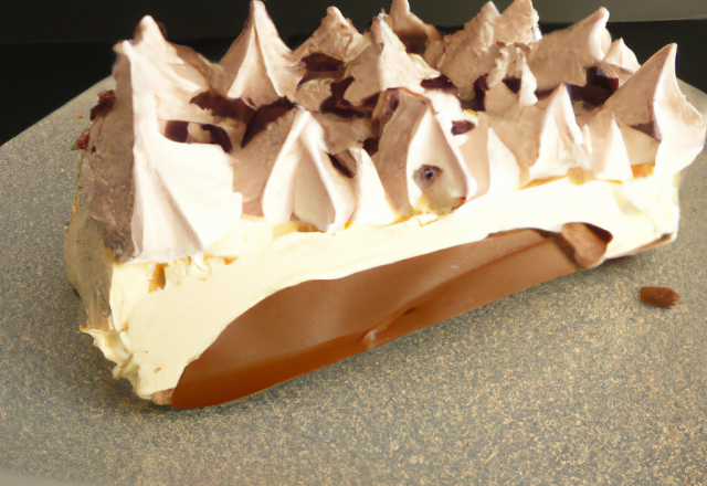 Buche meringuée, crème de châtaigne et mousse de chocolat blanc