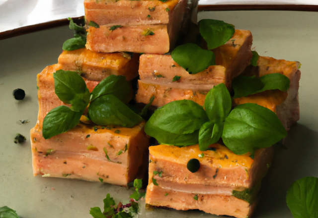 Pavés de saumon épicés et pâtes au basilic