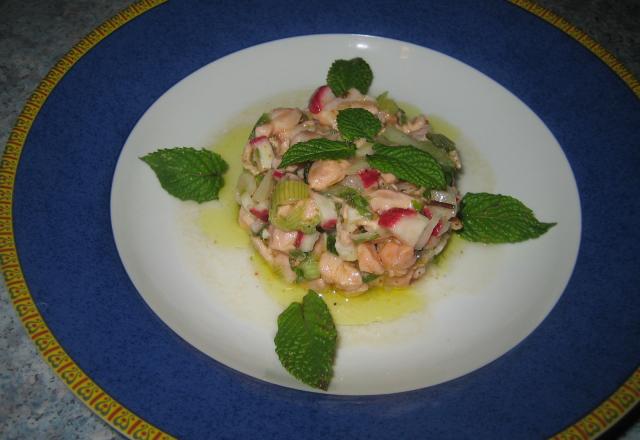 Ceviche de saumon, menthe et citron vert