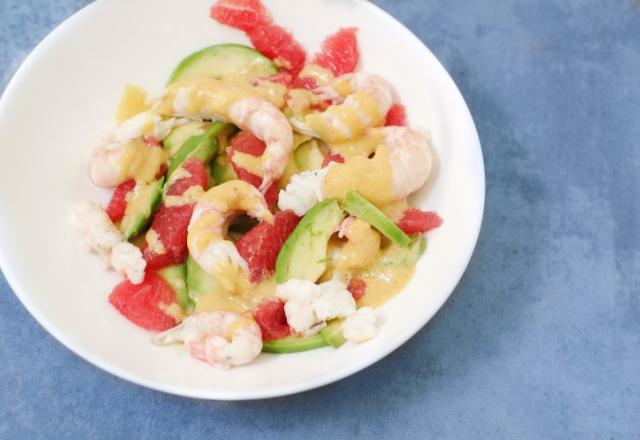 Salade de langoustines, avocat et pamplemousse