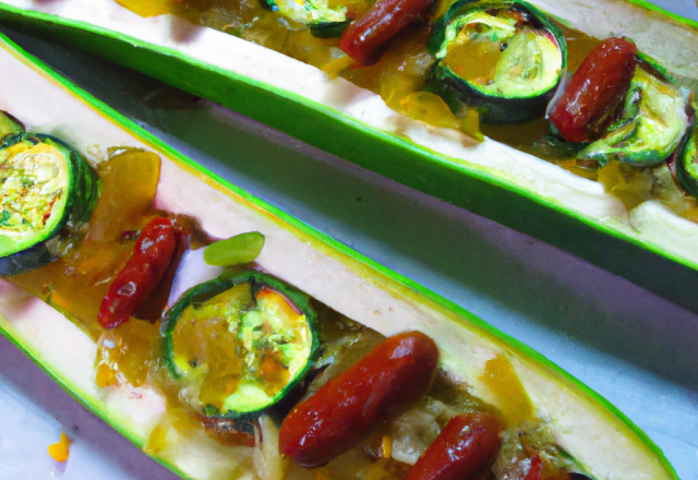 Courgettes en hot dog