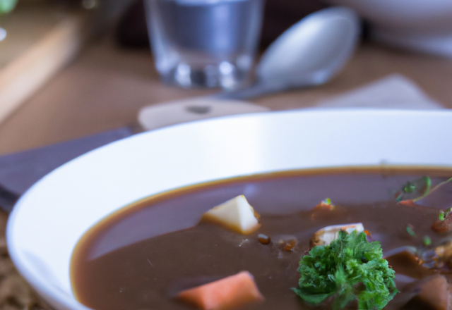 Soupe à la bière brune