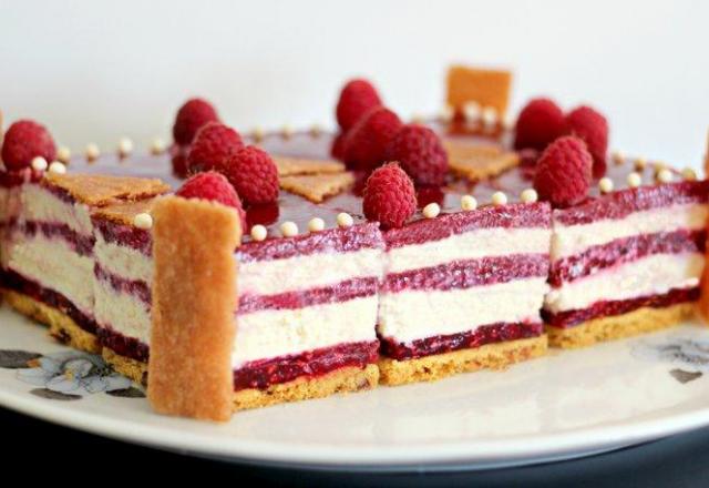 Entremets framboise - chocolat blanc