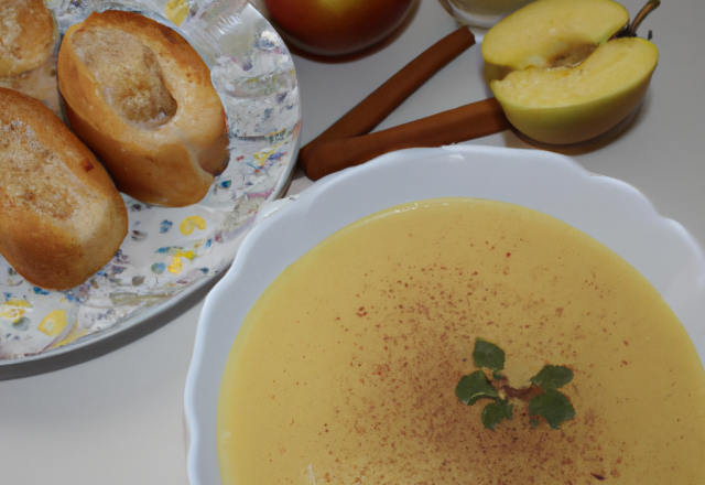 Velouté de panais au jus de pommes et pain d'épices