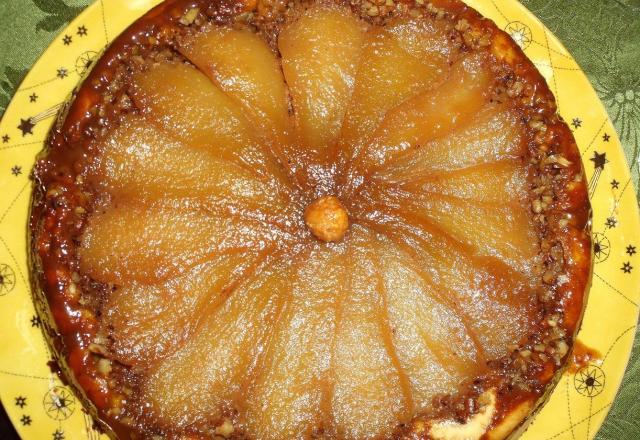 Tarte tatin aux poires et aux noix de macadamia