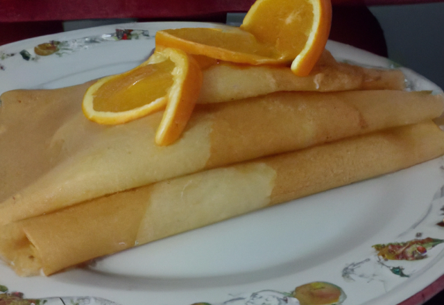 Pâte à crêpe parfumée à l'orange