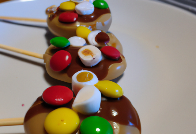 Sucette à la banane, au chocolat et aux M&M's