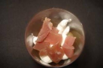 Verrine de jambon et de chèvre