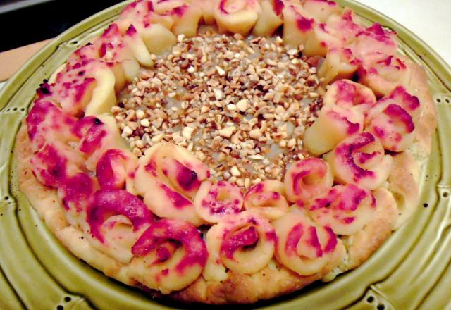 Tarte aux pommes rouges, plaisir des yeux